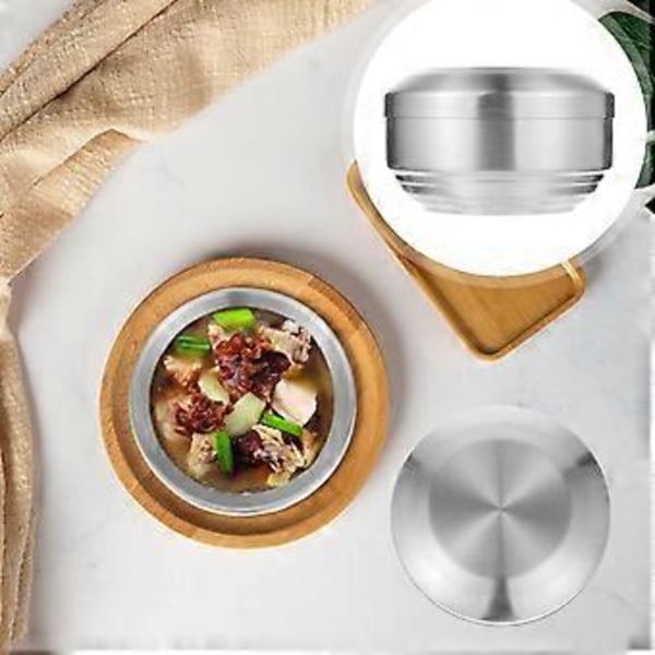 Metallbeholderlokk Japansk Suppeskål Metallserveringsskåler Rustfritt Stål Risskål Nuddelskål Koreansk Tradisjonell Risskålsett
