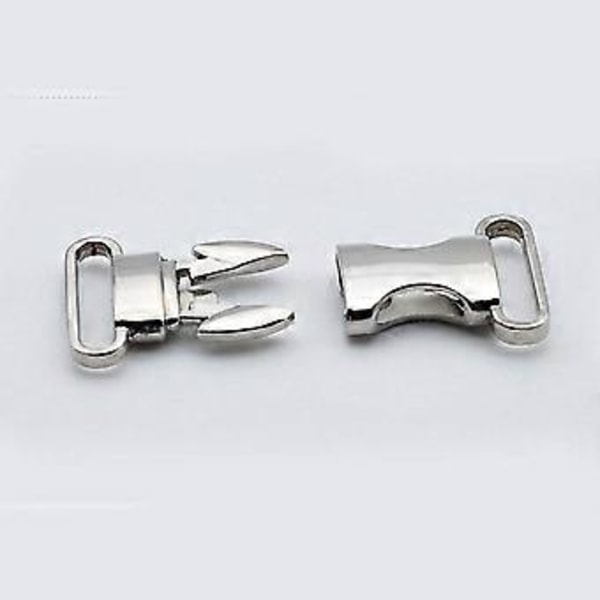 2 kpl Metallisia sivuvapautussolkia Säädettävät pikalukot DIY-askartelutarvikkeet (Musta)(Hopea)