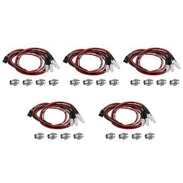 4 kpl RC-LED-valosarjaa 1/10 RC-autolle, kuorma-autolle, crawlerille, RC-mallin drift-autolle, ajovalot ja takavalot, 5 mm, monivärinen