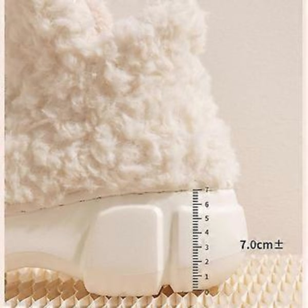 Våre herlige fleece-sko, myke minneskum søte varme fuzzy husfleece-sko hvite35( kaffe39)
