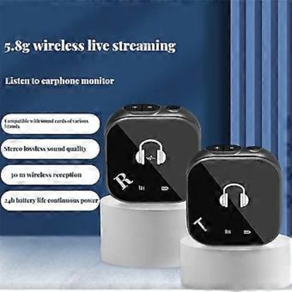 5.8G Langattomat Kuulokkeet Monitorikuulokkeet Langattomat Korvassa Monitorijärjestelmä Lähettimellä Vastaanottimella A