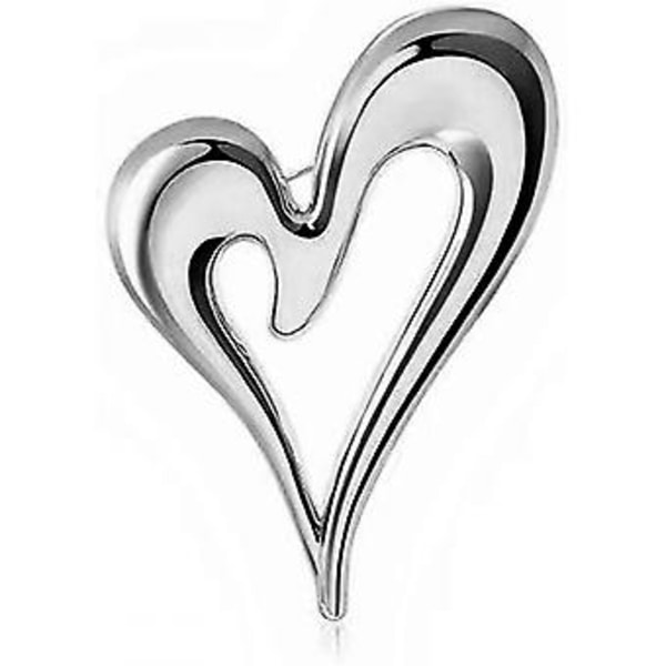 JUSCH Broschnålar Hjärta Söt Lapel Hijab för Kvinnor Mode Broscher Smycken----- Silver,WZ-478R