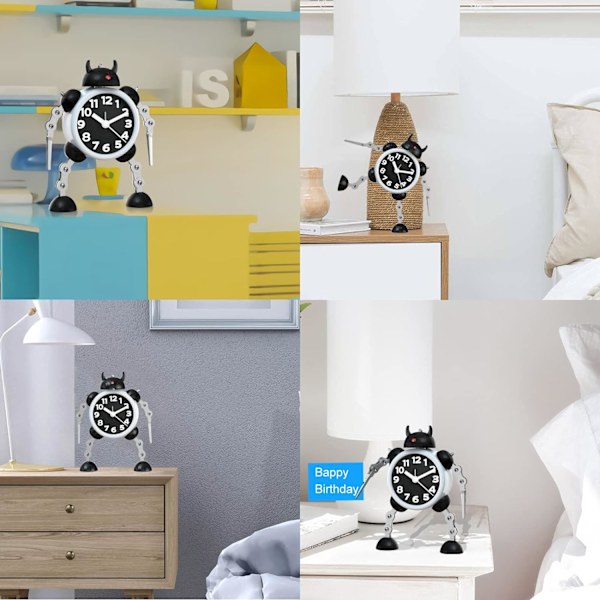 Robotväckarklocka för barn, pojkar, analog väckarklocka