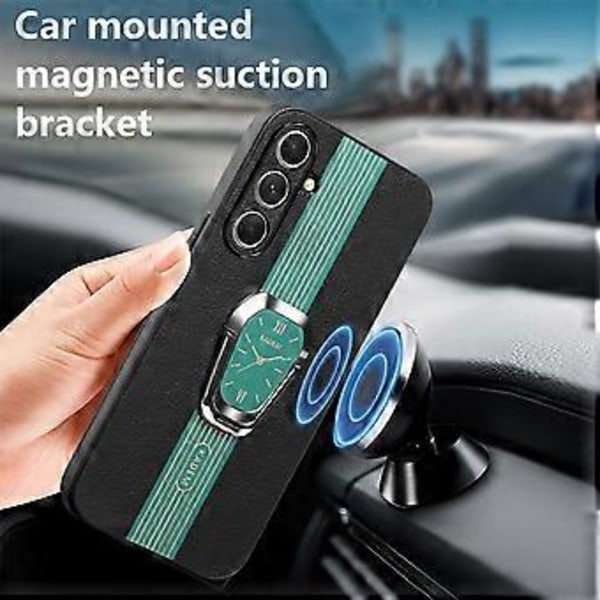 KADEM Fodral för Samsung Galaxy S23 FE Väl skyddat PU-läder+TPU+Akryl Telefonfodral (Stil B)