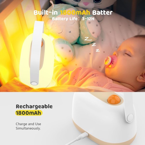 Sänglampa, Nattlampa för barn, Dimbar nattlampa för baby , Touc