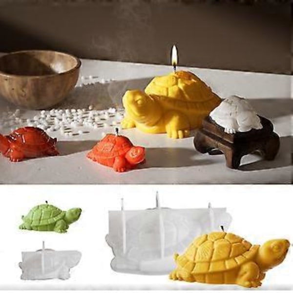 Søde skildpadder silikone display ornamentform til harpiksstøbning robust og fleksibel til vægophæng og kunstprojekter L(L )