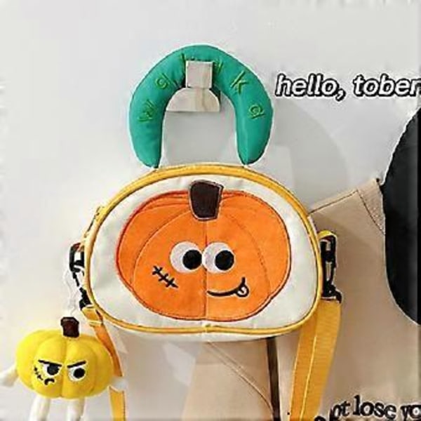 Halloween-väska med tecknad pumpamönster, Colorblock Kawaii-handväska, Nischhandväska för Halloween