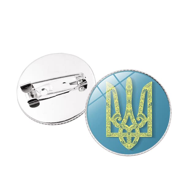 （Fred）Ukrainsk Flag Badge, Diameter 25mm（Stil 6）