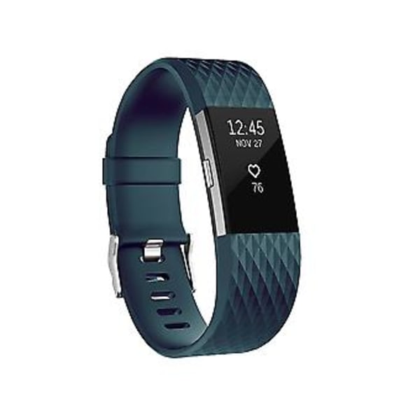 Diamantmønstret håndleddsreim for FITBIT Charge 2, 12,5x8,5 cm (Marineblå)