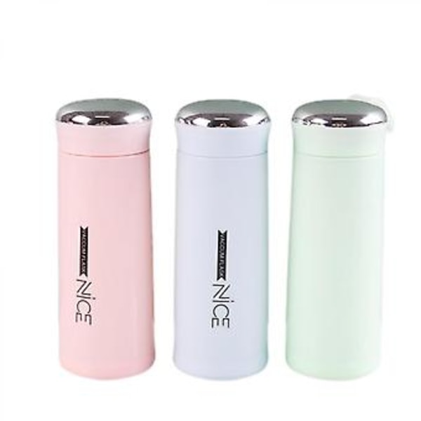JUSCH 400ml Glas Student Bärbar Vattenkopp Business Dubbelskiktsisolering rosa(WZ1837)