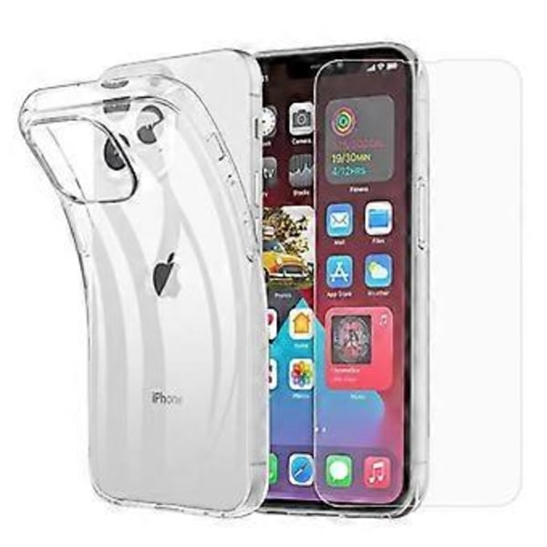 Transparent TPU-fodral + Härdat Glasskydd för iPhone 13 Pro 6,1 tum