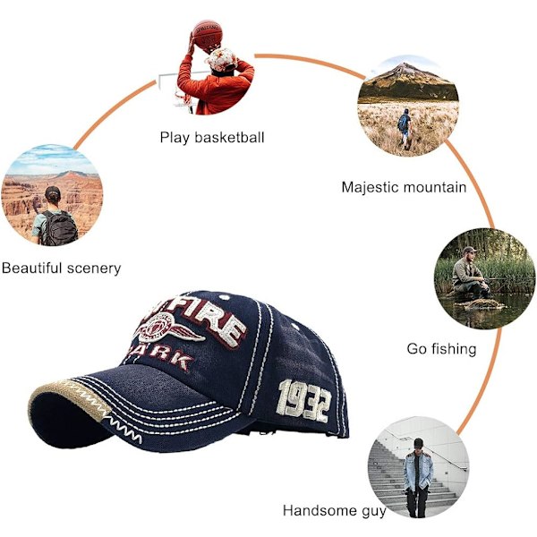 Vintage Baseball Cap Mænd Spark Letters Cap Snapback Hip Hop Flat