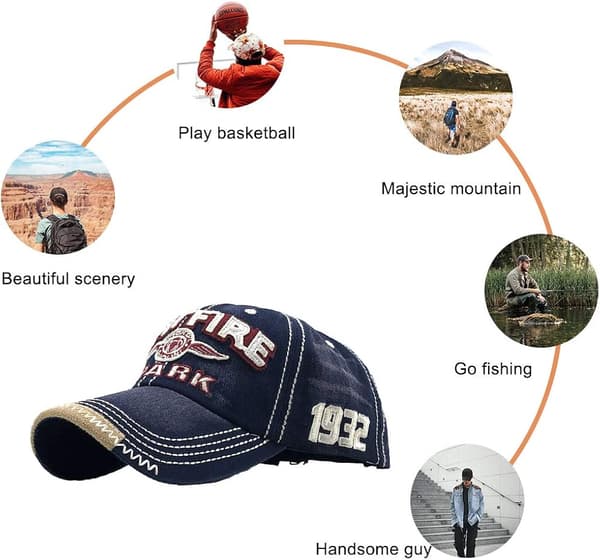 Vintage Baseball Cap Menn Spark Letters Cap Snapback Hip Hop Flat