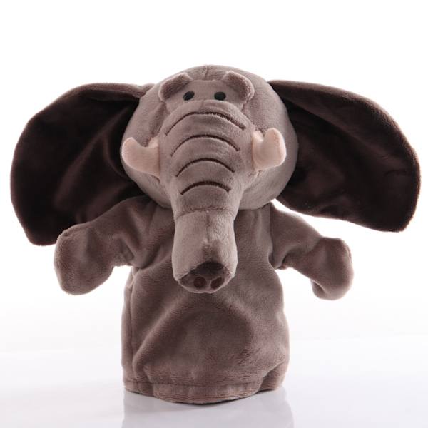 (Elefant) Handdockor, Vilda Djurhuvuddockor för Barn och Spädbarn, Mjuka Plysch Zoo Djurdockor