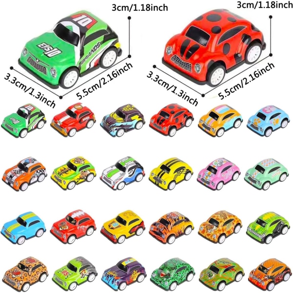 （Tilfældig farve） Sæt med 12 friktionsbiler, friktionsbillegetøj Friktionsracerbil børnelegetøjsbil med Play Ma