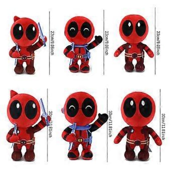 Deadpool Plyslegetøj Børn Julegave Filmfigur Superhelt Blød Behagelig Teddy Fyldt Dukke (30cm B)