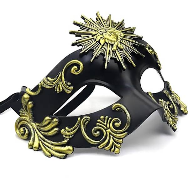 Antik grekisk spartan krigare romersk maskeradmask män venetiansk mask bröllop balmask Mardi Gras M