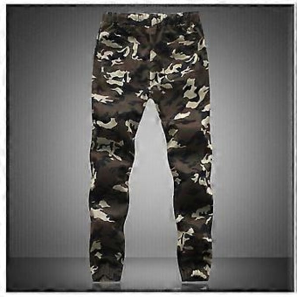 Plus Size Herre Forårsmode Casual Camouflage Militær Jogger Bukser (L army grøn)