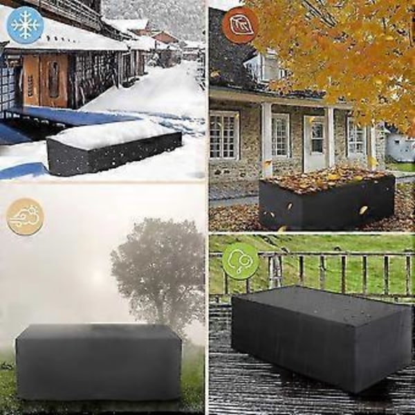 64 Størrelser Vanntett Utendørs Hagemøbeltrekk Regn Snø Stoltrekk (svart) A(231x231x90cm )