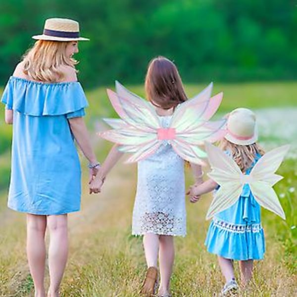 Sommerfugl Fe Vinger Kostyme for Kvinner Jenter Glimt Prinsesse Engel Vinge Gave, 100% Ny (svart)