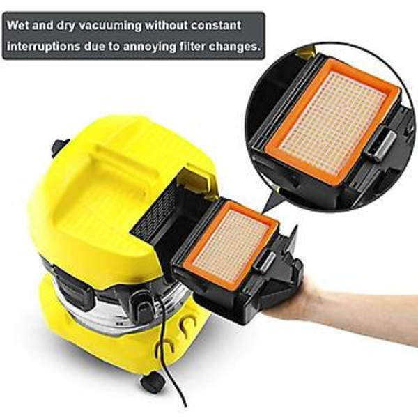 Sæt med 2 flade foldede filtre kompatible med Kärcher MV4 / MV5 / MV6 / WD4 / WD5 / WD6 multifunktionelle støvsugere.