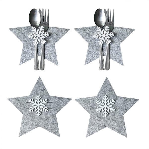 4 stk. julefiltbestikholder, femtakket stjerneform, Chri