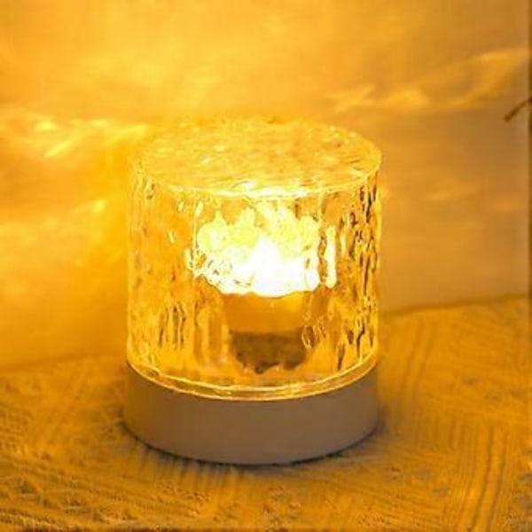 Vatten Ripple Nattlampa 360 Graders Dynamisk Romantisk LED Atmosfär Bordslampa för Vardagsrum Sovrum Homokrom Inkopplad och Icke-Roterande
