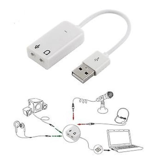 USB 2.0 - 3,5 mm:n mikrofonikuulokeliitäntä Stereo Kuulokemikrofoni 3D-äänikortti Audio-sovitin ( )