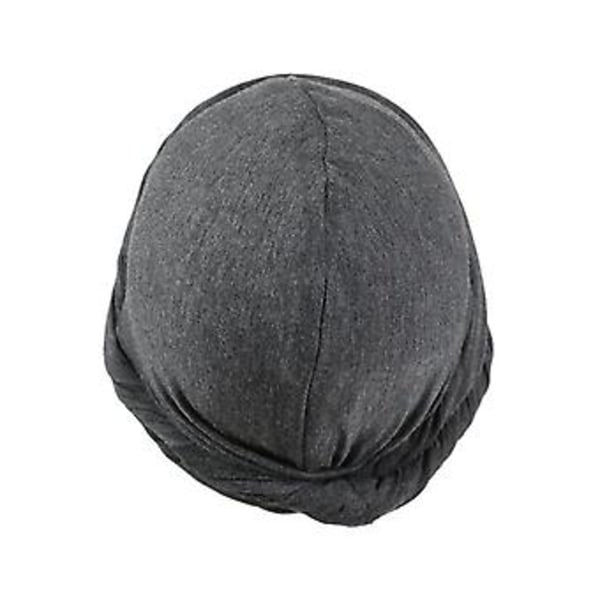 Huvudduk för män i turbanform, satinfodrad, huvudscarf, haloturban, hatt, keps, täcke, ny 2023 (60cm-62cm röd)