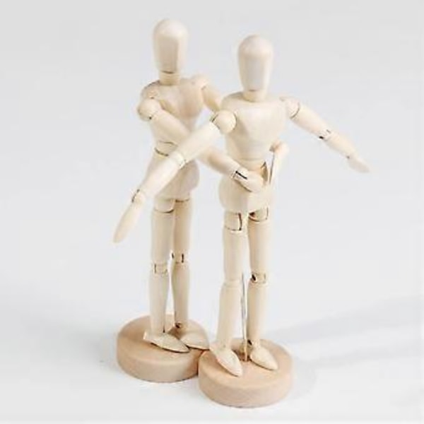 Träfigur Modell Mänsklig Konst Mannekäng Dockor för Konstnärer skiss kol Leksaker