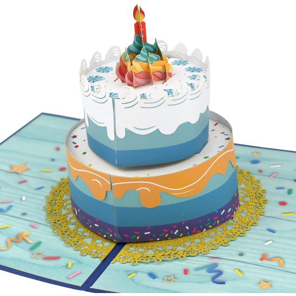 3D Pop-up gratulationskort, födelsedagskort present, färgglada handgjorda Ce