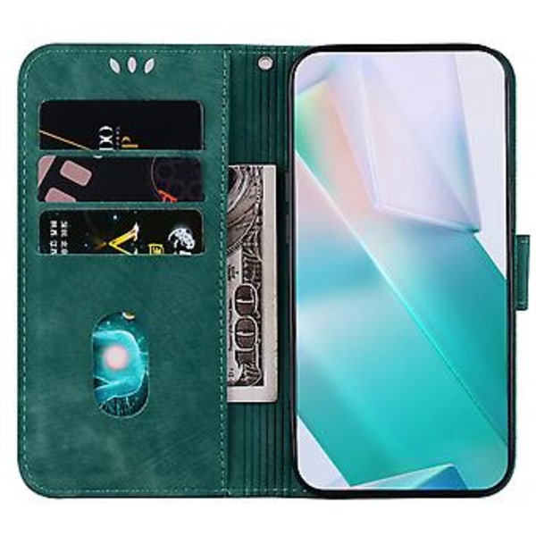 Prässattu nahkakotelo iPhone 15:lle (Vihreä)