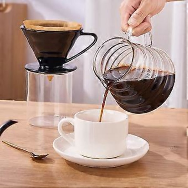 Keramisk Hæld-Over Kaffetragt til 2-Kops Brygning, Kegle Design