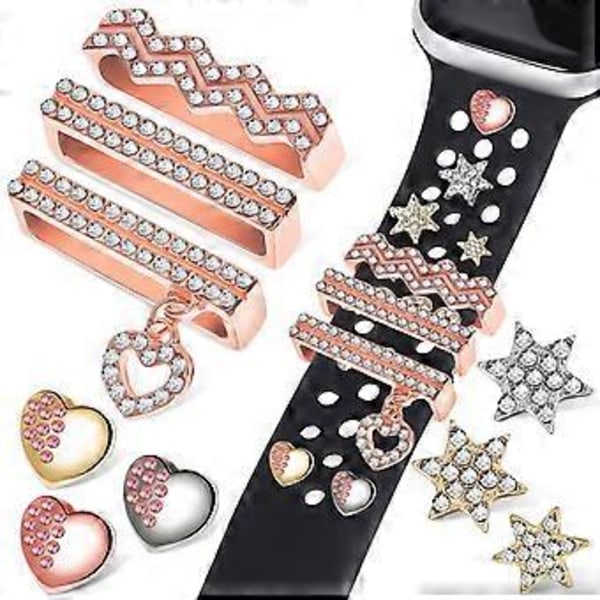 9 st Klockarmbandsberlocker med dekorativa ringöglor för smartklocka Klockarmbandstillbehör