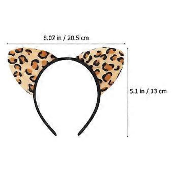 12 stk. Børne Hårbøjler Leopard Plys Hale Leopard Hårbøjler Dyreøre Hårbøjle Plys Øre Hårbøjler Katteøre Model Hårbøjle