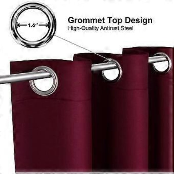 Grommet Mörkläggningsgardiner för Sovrum och Vardagsrum - 2-pack Set Termiskt Isolerande Mörkläggningsgardiner 42 x 63 tum