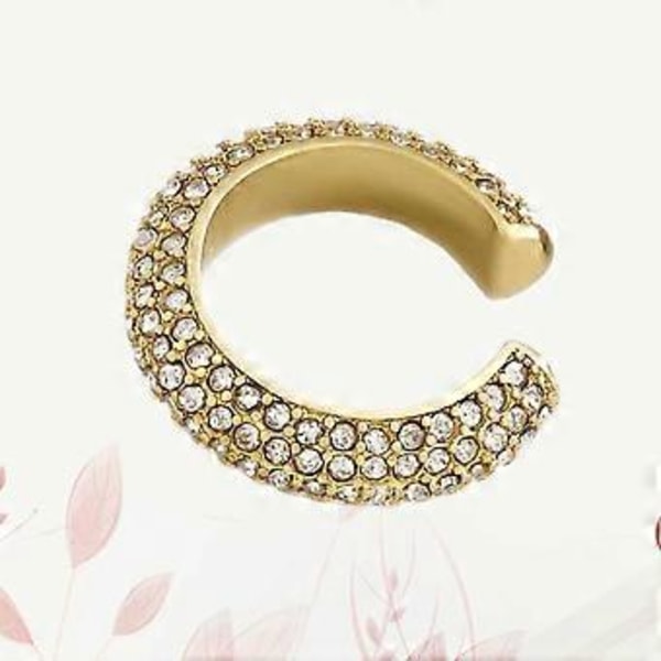 Legerings Øreklips Rhinestone Smukke Dekorative C Form Moderne Øreringe til Kvinder (Hvid)