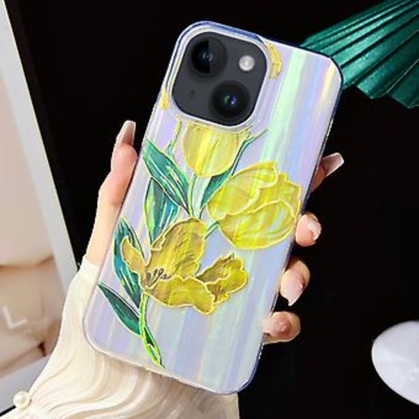 Sähköpinnoitettu TPU + PC -kotelo iPhone 13:lle (Tulppaani)