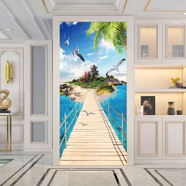 (38,5*200cm*2st) 3D-effekt affisch dörrklistermärke 36