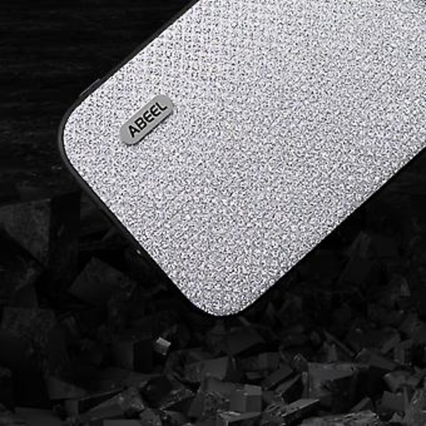 Timantti Musta Reuna Puhelimen Kotelo iPhone 14 Plus:lle (Hopea)