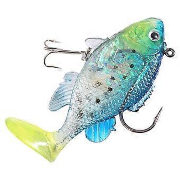 Stk. 9cm Flerfarvede Livagtige Fiskeformede Elastiske Udendørs Fiskelokker Med Kroge Agnværktøj