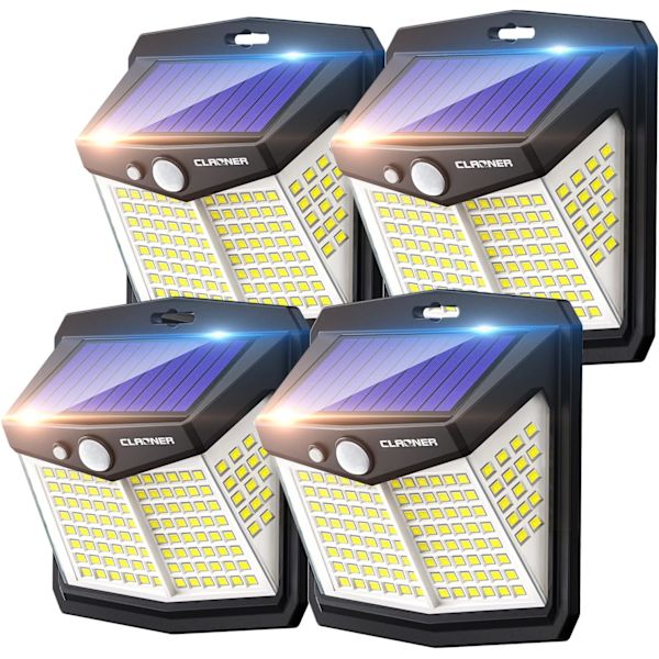 Kraftfulla solcellslampor utomhus【128 LED-set med 4】Solcellslampor utomhus