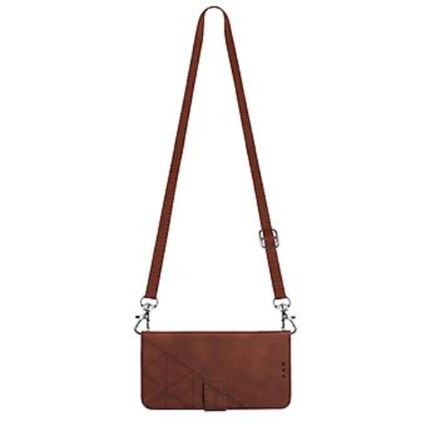Crossbody-fodral med präglad design för iPhone 12 Pro Max (Brun)