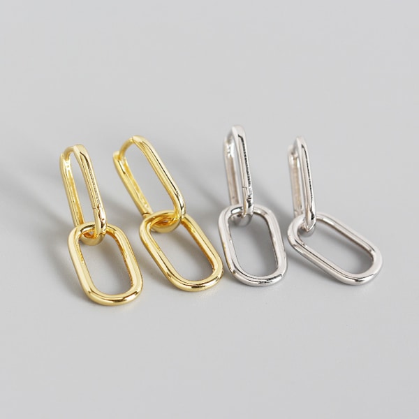 Dubbla öglor dinglar små creolörhängen 925 sterling silver Perso