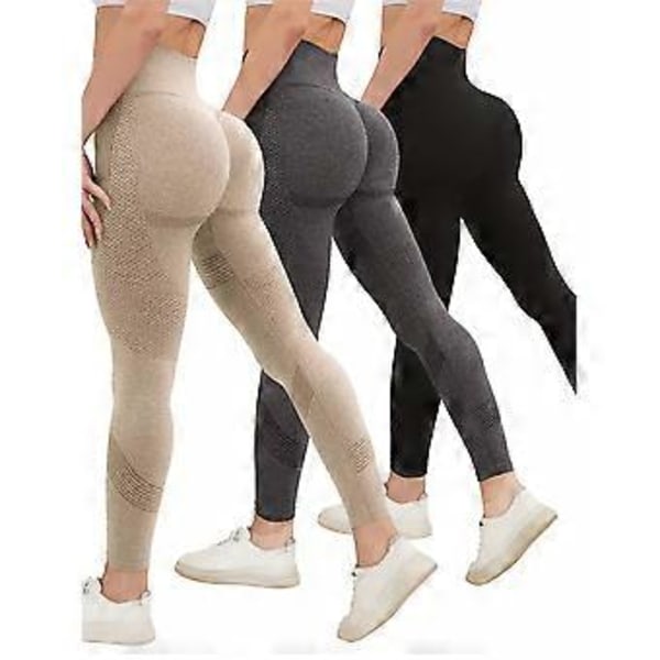 Træningsbukser til kvinder, Gym Scrunch Butt Butt Bukser (M Khaki)