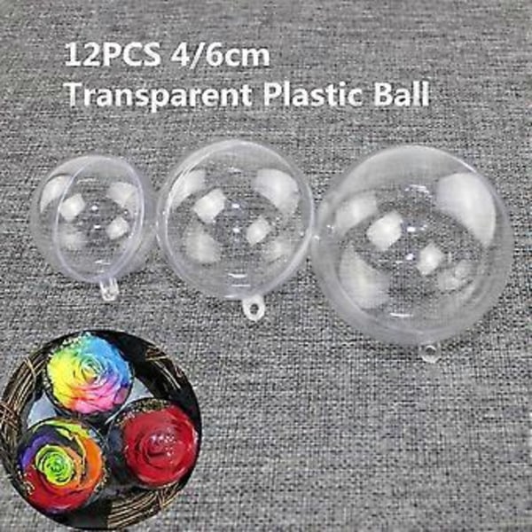 15 stk 5 cm gjennomsiktige plastballer, fyllebare hule kuler, julepynt, festpynt, bryllupsdekor