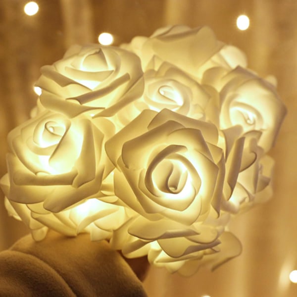 Blanc LED Rose Fleur Guirlande Lumineuse Fleur Fée Guirlande Lu