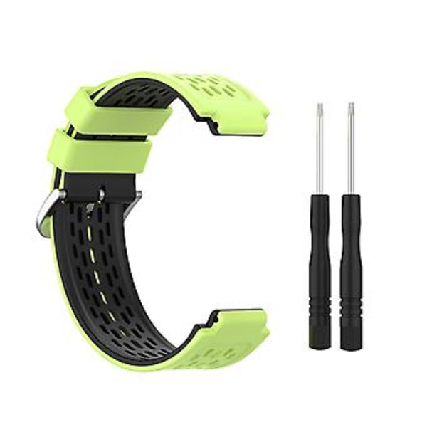 Silikon armbånd for Garmin Approach S2 / S4 (Limegrønn Svart)