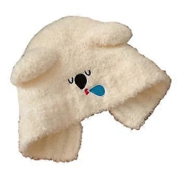Koala Plys Øreklap Hat Unisex Modehat Blød Komfortabel Vinter Varm Hat til Mænd Kvinder Børn Hvid (Hvid)