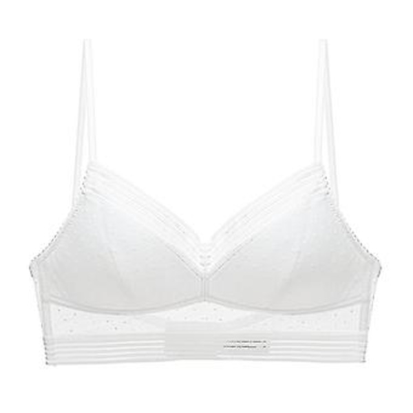 Trådløs bh med lav ryg, spids bh, push-up bh, backless bh, dyb V usynlig bh med lav ryg (L Hvid)